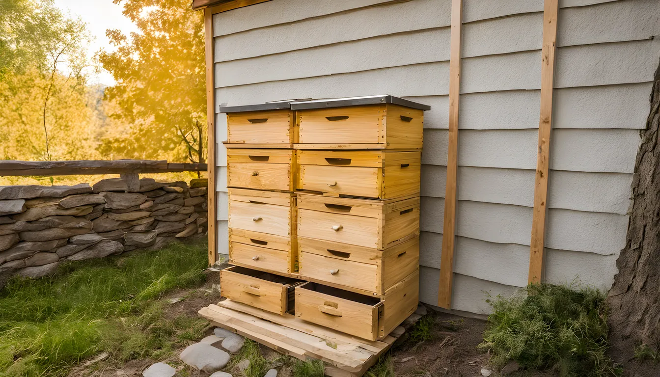 Illustration of a beekeeping supply store